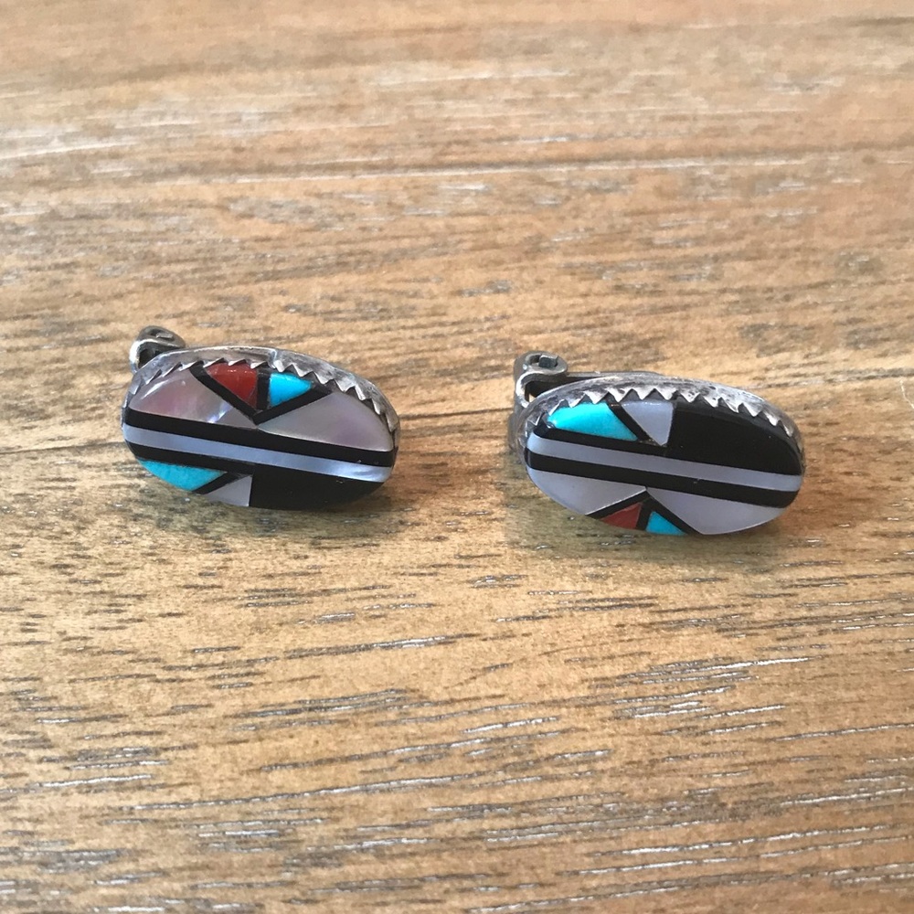 New Mexico silver 925 mother of pearl earrings